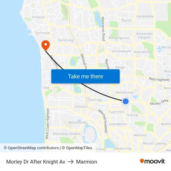 Morley Dr After Knight Av to Marmion map