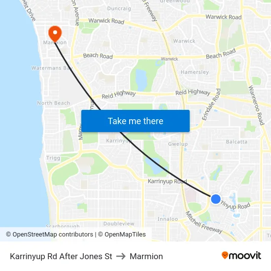 Karrinyup Rd After Jones St to Marmion map
