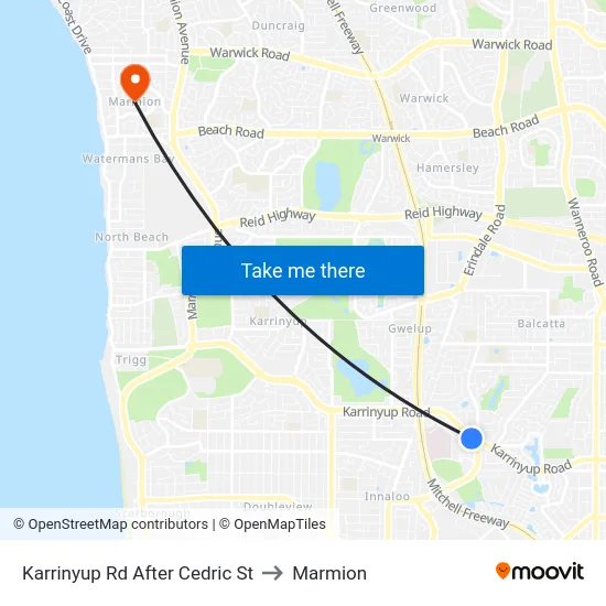 Karrinyup Rd After Cedric St to Marmion map