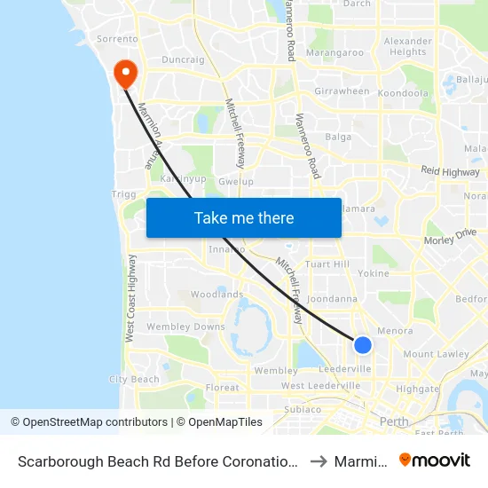 Scarborough Beach Rd Before Coronation St to Marmion map