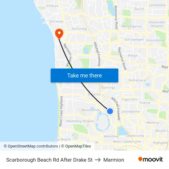 Scarborough Beach Rd After Drake St to Marmion map