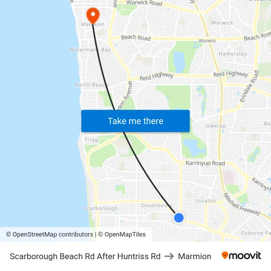 Scarborough Beach Rd After Huntriss Rd to Marmion map