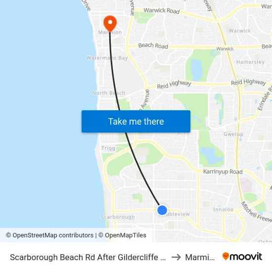 Scarborough Beach Rd After Gildercliffe St to Marmion map