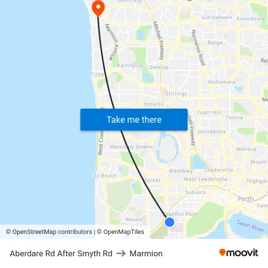 Aberdare Rd After Smyth Rd to Marmion map