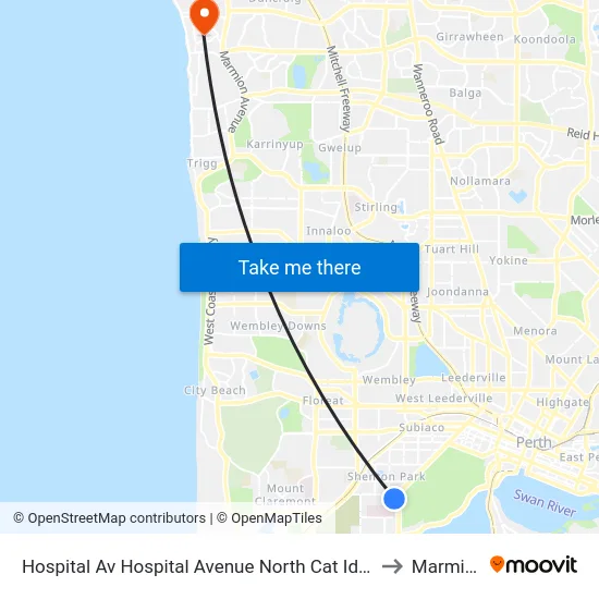 Hospital Av Hospital Avenue North Cat Id 114 to Marmion map
