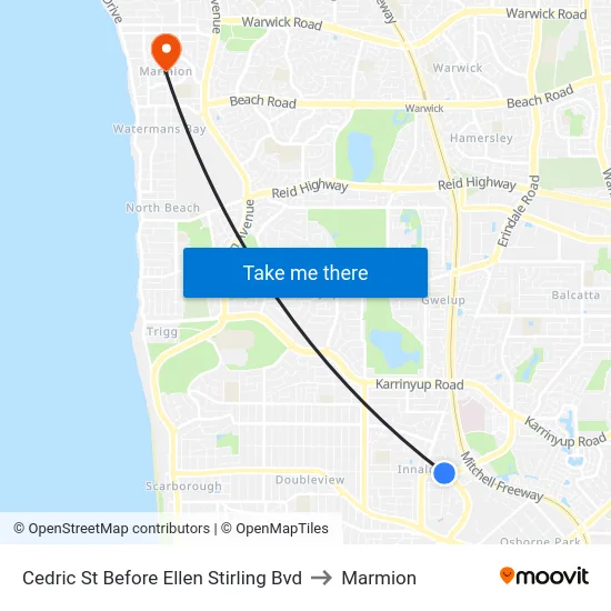 Cedric St Before Ellen Stirling Bvd to Marmion map
