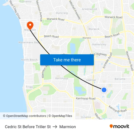 Cedric St Before Triller St to Marmion map