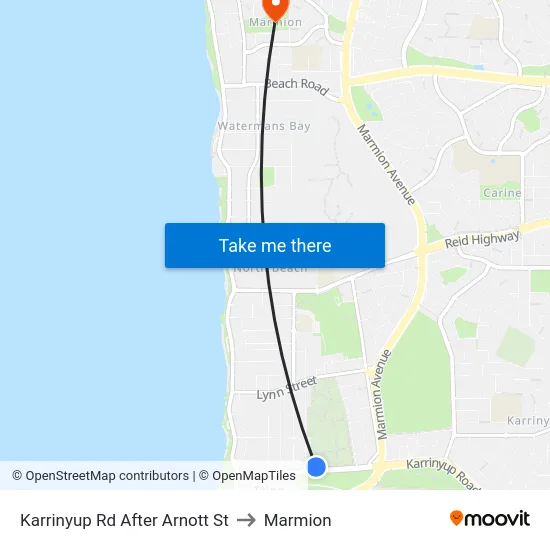 Karrinyup Rd After Arnott St to Marmion map