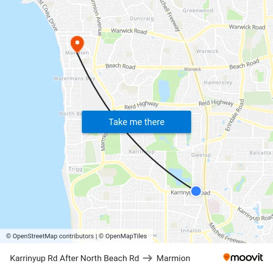 Karrinyup Rd After North Beach Rd to Marmion map