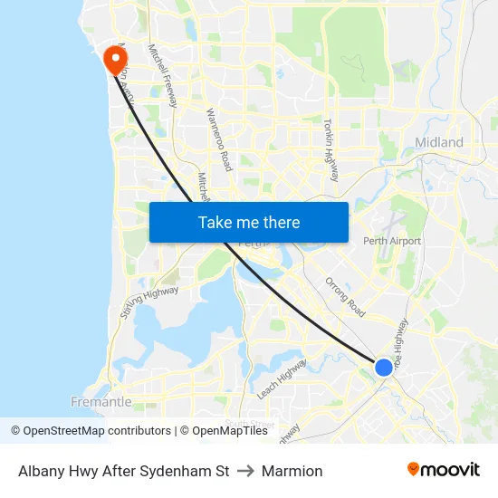 Albany Hwy After Sydenham St to Marmion map