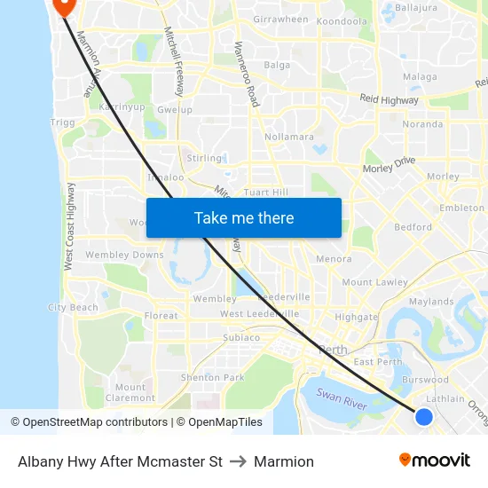 Albany Hwy After Mcmaster St to Marmion map