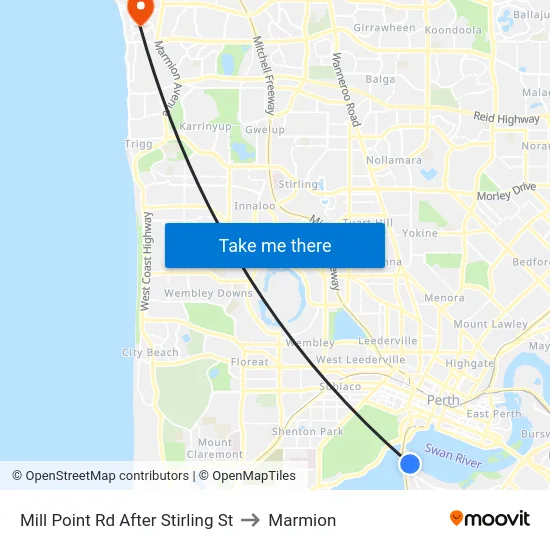 Mill Point Rd After Stirling St to Marmion map