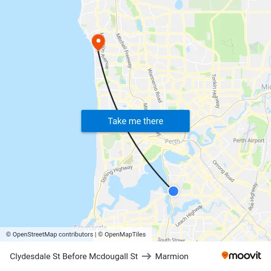 Clydesdale St Before Mcdougall St to Marmion map
