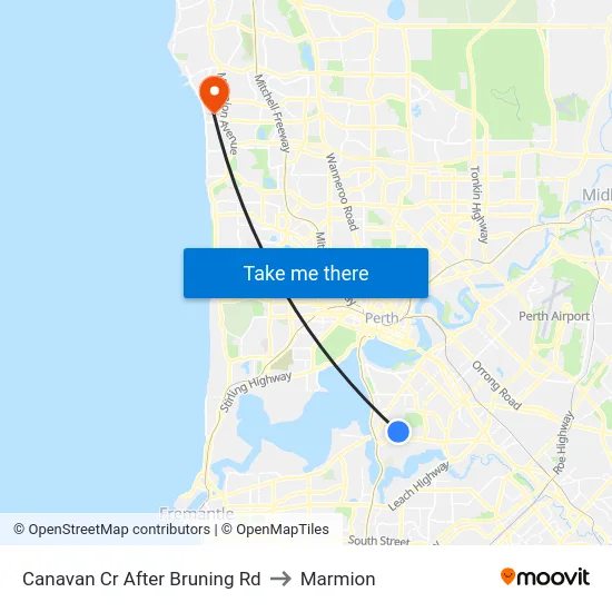 Canavan Cr After Bruning Rd to Marmion map