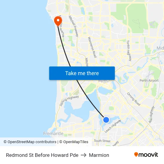 Redmond St Before Howard Pde to Marmion map