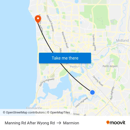 Manning Rd After Wyong Rd to Marmion map