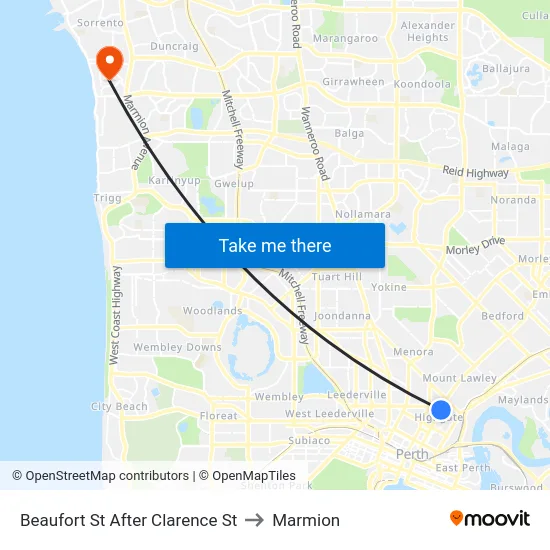 Beaufort St After Clarence St to Marmion map