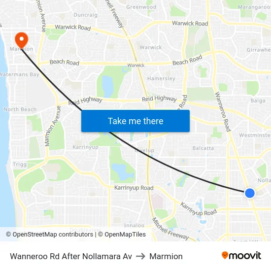 Wanneroo Rd After Nollamara Av to Marmion map