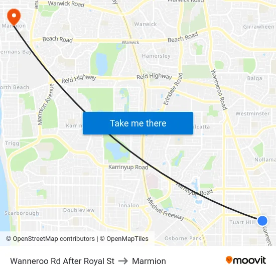 Wanneroo Rd After Royal St to Marmion map