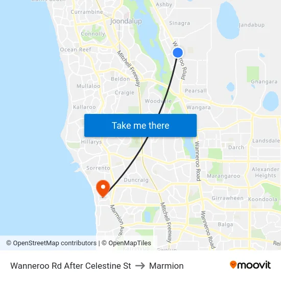 Wanneroo Rd After Celestine St to Marmion map