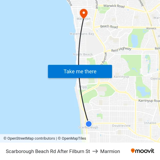 Scarborough Beach Rd After Filburn St to Marmion map