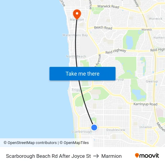 Scarborough Beach Rd After Joyce St to Marmion map