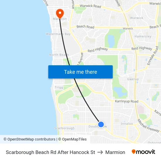 Scarborough Beach Rd After Hancock St to Marmion map