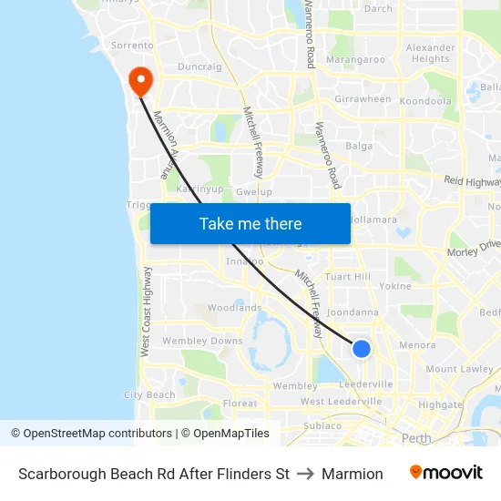 Scarborough Beach Rd After Flinders St to Marmion map