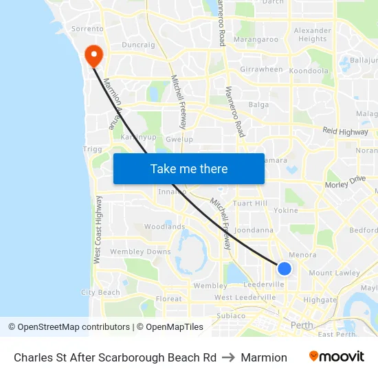 Charles St After Scarborough Beach Rd to Marmion map