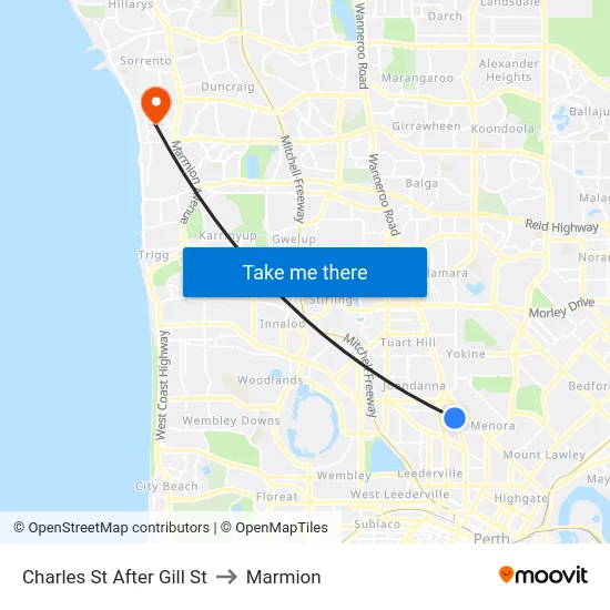 Charles St After Gill St to Marmion map
