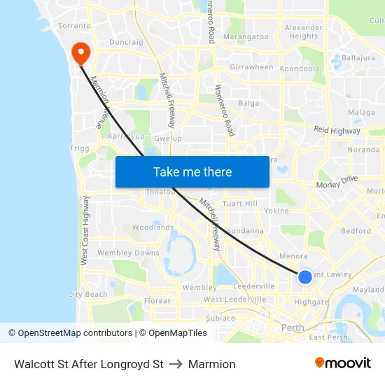 Walcott St After Longroyd St to Marmion map