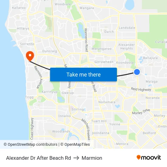 Alexander Dr After Beach Rd to Marmion map