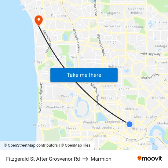 Fitzgerald St After Grosvenor Rd to Marmion map