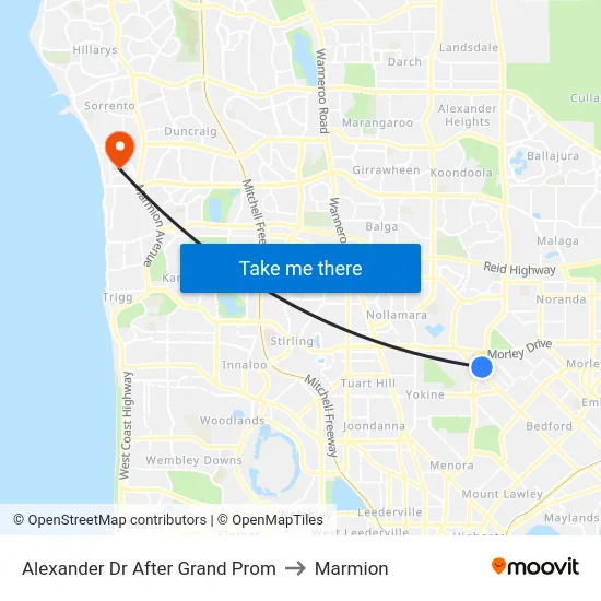 Alexander Dr After Grand Prom to Marmion map