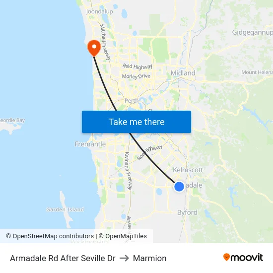 Armadale Rd After Seville Dr to Marmion map