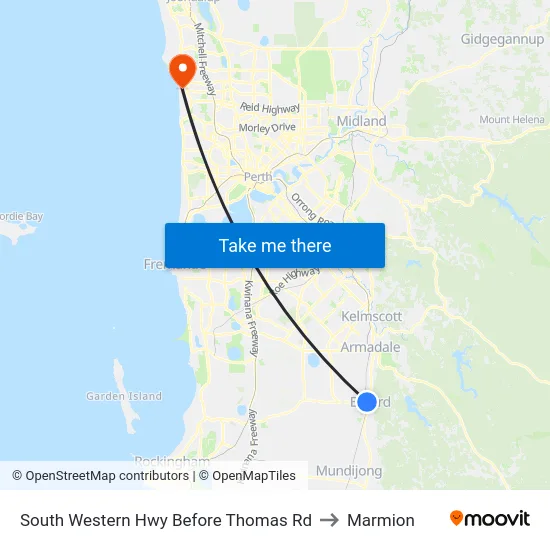 South Western Hwy Before Thomas Rd to Marmion map