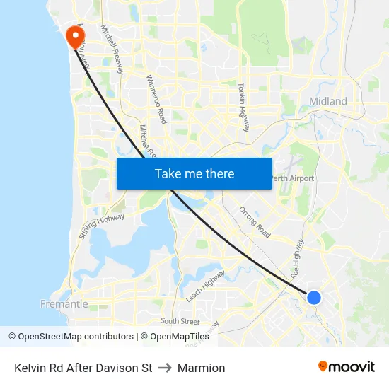 Kelvin Rd After Davison St to Marmion map
