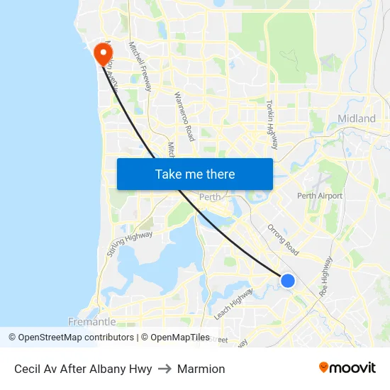 Cecil Av After Albany Hwy to Marmion map