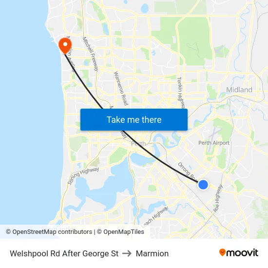 Welshpool Rd After George St to Marmion map