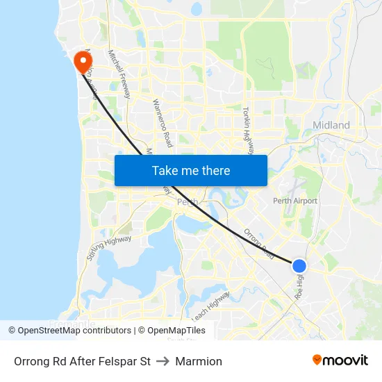 Orrong Rd After Felspar St to Marmion map