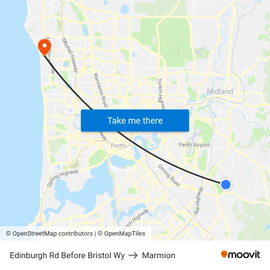 Edinburgh Rd Before Bristol Wy to Marmion map