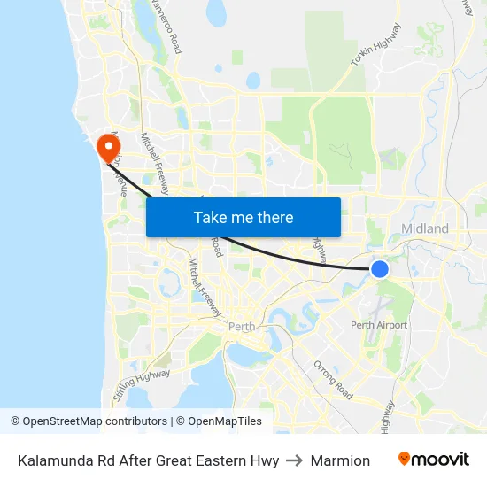 Kalamunda Rd After Great Eastern Hwy to Marmion map