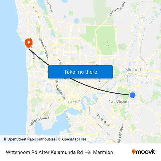 Wittenoom Rd After Kalamunda Rd to Marmion map