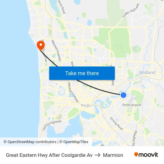 Great Eastern Hwy After Coolgardie Av to Marmion map