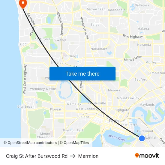 Craig St After Burswood Rd to Marmion map