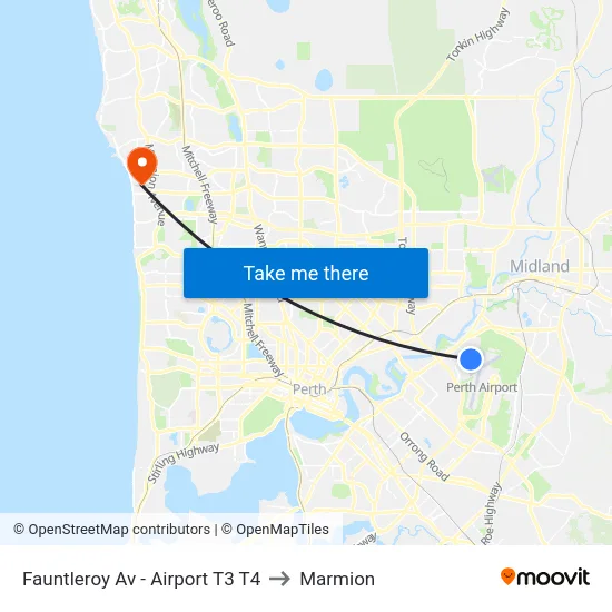Fauntleroy Av  - Airport T3 T4 to Marmion map