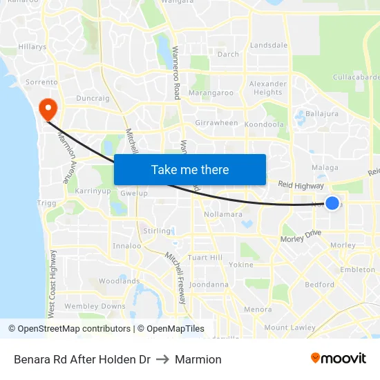 Benara Rd After Holden Dr to Marmion map