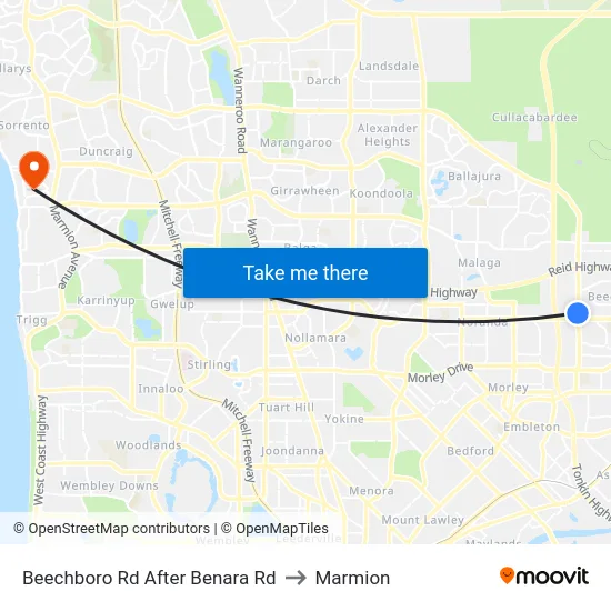 Beechboro Rd After Benara Rd to Marmion map