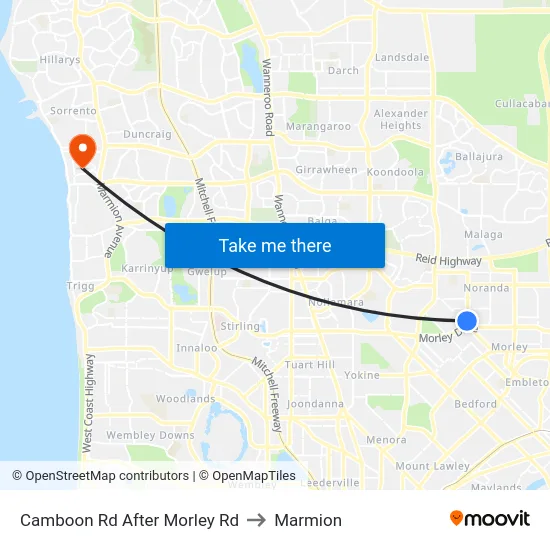 Camboon Rd After Morley Rd to Marmion map
