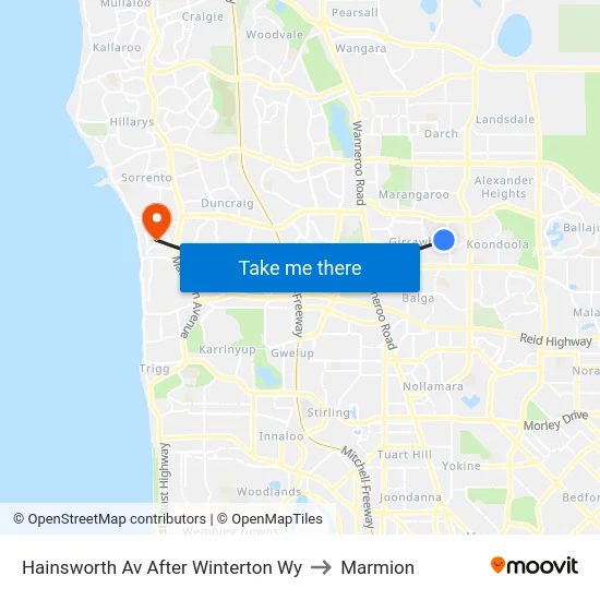 Hainsworth Av After Winterton Wy to Marmion map